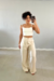 Calça Pantalona Yumi areia - comprar online