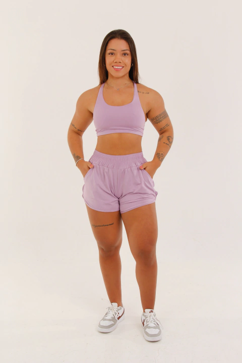 Short Comfy Lilás Pastel