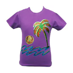 Remera manga corta estampa playa gliter! - tienda online
