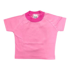 Remera manga corta de bebe lisa 100% algidón