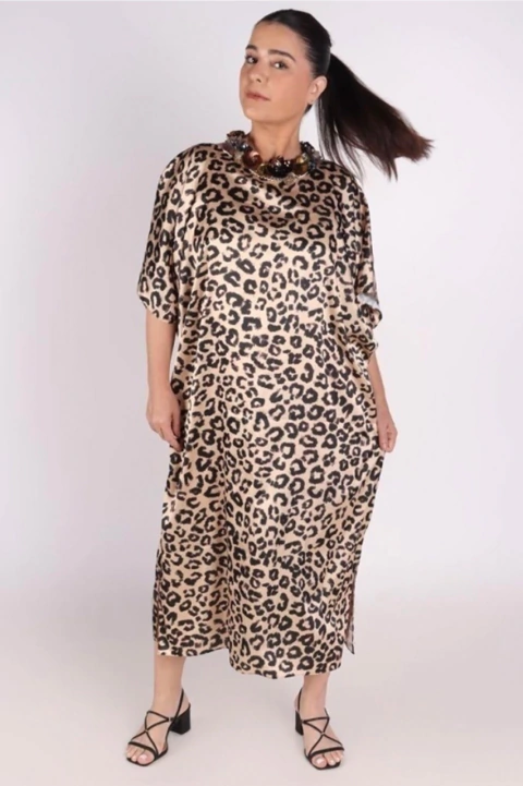 Vestido Kafftan animal print