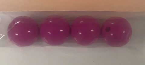 BOLA ACRÍLICA COM PASSANTE ROSA 4 UNIDADES BL06