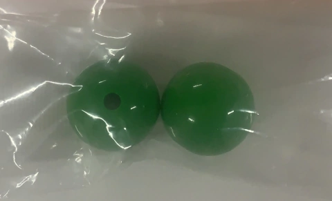 BOLA ACRÍLICA COM PASSANTE VERDE 2 UNIDADES BL03