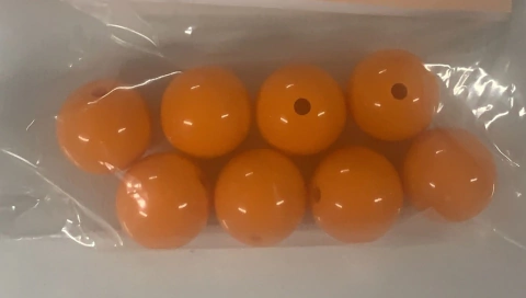 BOLA ACRÍLICA COM PASSANTE LARANJA 8 UNIDADES BL08