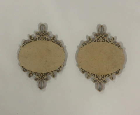 PLACA DECORATIVA COM ARABESCO 2 UNIDADES MDF OA2007