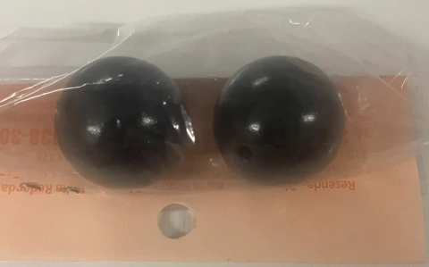 BOLA ACRÍLICA COM PASSANTE PRETO 2 UNIDADES BL01