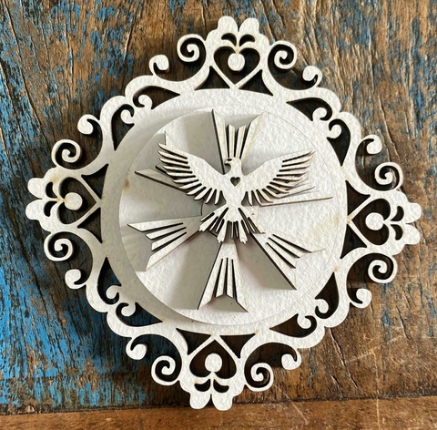 MEDALHA ESCAPULÁRIO ESPIRITO SANTO BRANCO P OA1028