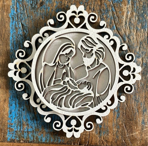 MEDALHA ESCAPULÁRIO SAGRADA FAMILIA BRANCO M OA1030B
