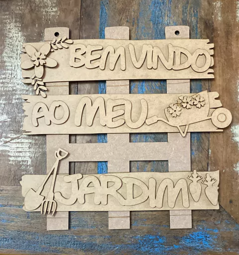 PLACA BEM VINDO AO MEU JARDIM OA1116
