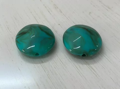 PINGENTE REDONDO TURQUESA MESCLADO C/2 CT29