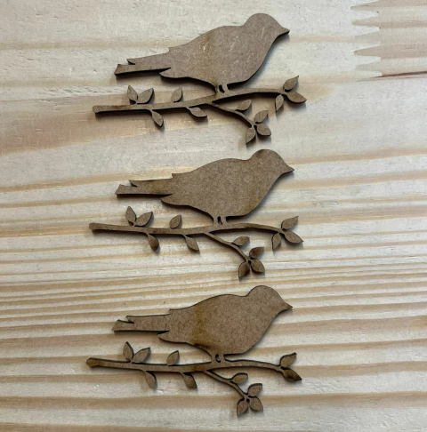 APLIQUE KIT C/ 3 PASSARINHOS - OA1427