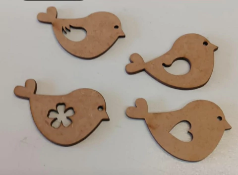 APLIQUE KIT c/ 4 PASSARINHOS - OA1423