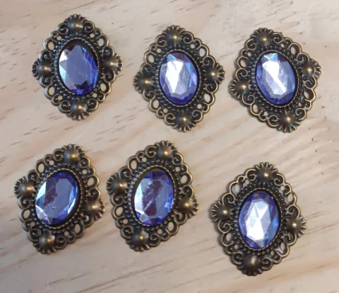 BASE C/ CHATON OURO ENVELHECIDO - 4cm