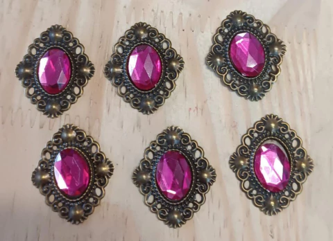 BASE C/ CHATON OURO ENVELHECIDO - 4cm