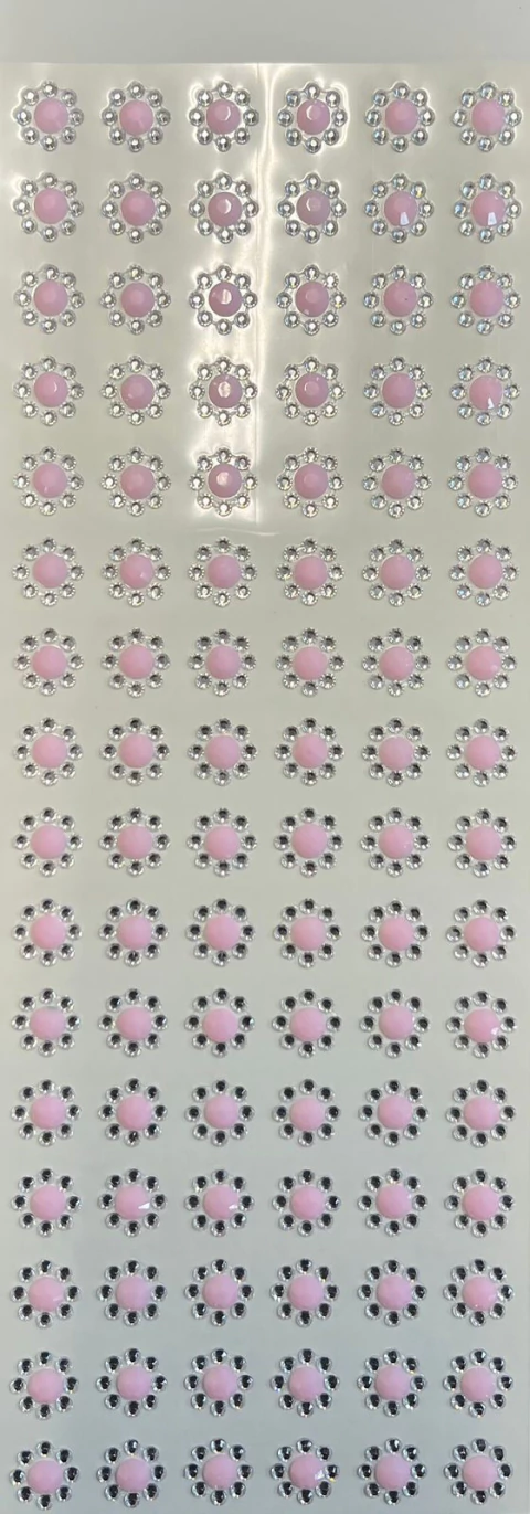 CARTELA STRASS ROSA BEBE