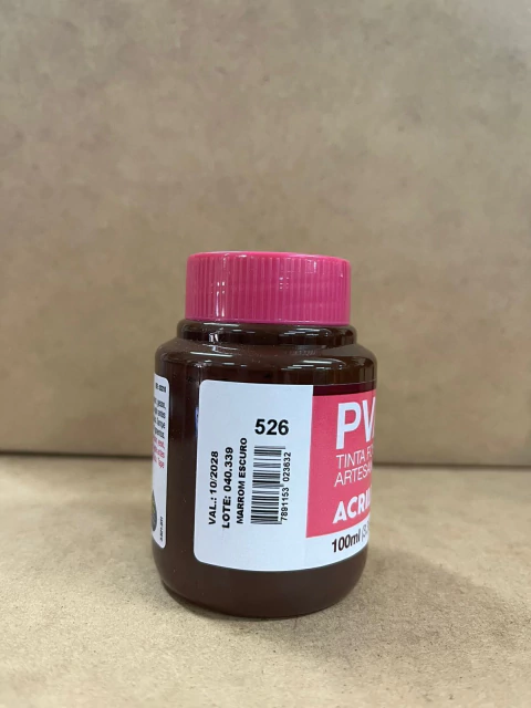 TINTA PVA ACRILEX 100ml - MARROM ESCURO