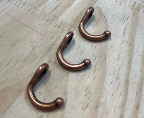 KIT c/3 GANCHOS COBRE ENVELHECIDO - PM1296