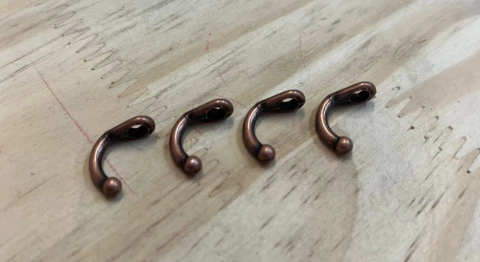 KIT c/4 MINI GANCHOS COBRE ENVELHECIDO - PM1295