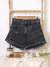 SHORT JEAN NEGRO LAVADO CON ROTURA - comprar online