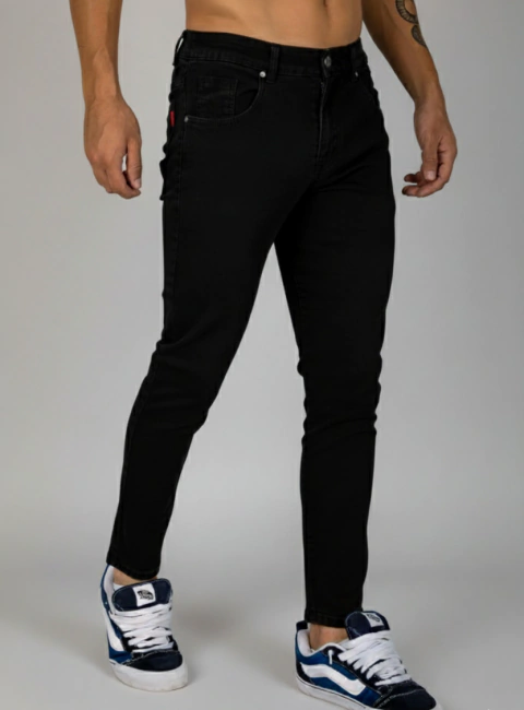 Pantalón Jean Negro – Tela Elastizada con Calce al Cuerpo - Trujillo 38 al 50 - comprar online