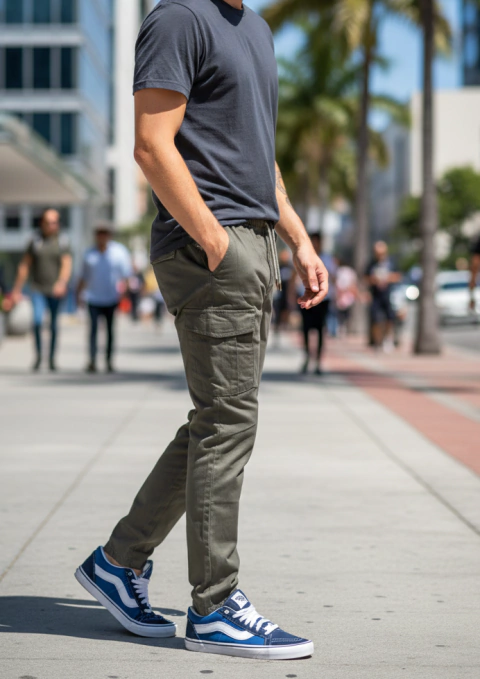 Pantalón Jogger Cargo Recto En Puño – Gabardina Rigida, Talles 38 al 58 - comprar online