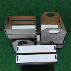 Kit com 5 Mini Caixotes em MDF Branco na internet