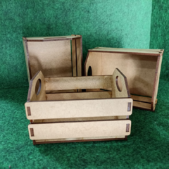 Kit com 5 Mini Caixotes em MDF Cru
