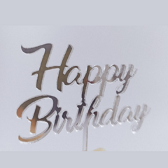 Mini Topo em Acrílico Happy Birthday