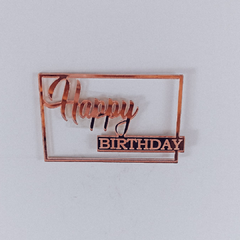 Happy Birthday em Acrílico Retangular - Art e Cina