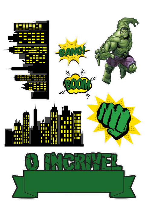 Topper para Bolo Hulk