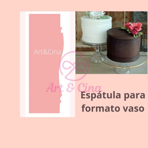 Espátula em Acrílico Modelo Vaso Redondo