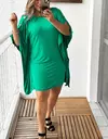Vestido curto Manga Morcego, Vestido Liz