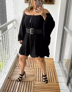 Vestido Curto, Bata, babado na manga e na barra, Vestido Hellen na internet