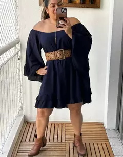 Imagem do Vestido Curto, Bata, babado na manga e na barra, Vestido Hellen