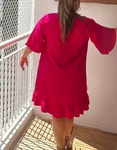 Imagem do Vestido Curto , Manga curta, Babado na Barra- Vestido Ju