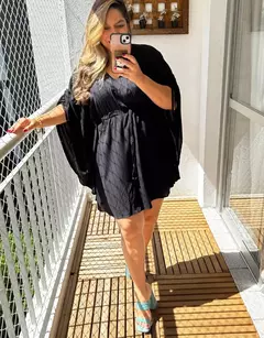 Vestido curto, Manga Morcego , Cléo - loja online