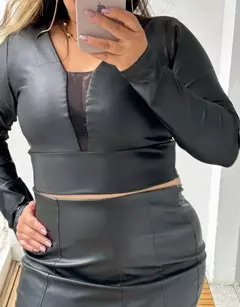 Blusa cropped, manga longa na internet