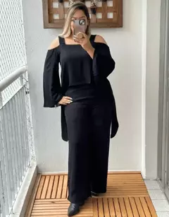 Imagem do Conjunto de Blusa Pantalona e Cinto couro Ecológico