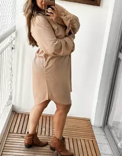 Vestido Camisa , Chemise Manga Longa -Beth - Lunaê Store