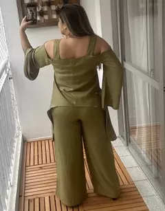 Conjunto de Blusa Pantalona e Cinto couro Ecológico - loja online