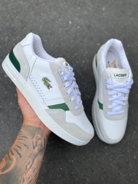 Tenis lacoste T-clip branco verde