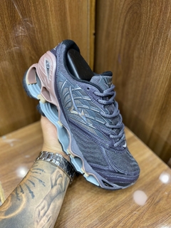 Mizuno wave prophecy 8 cinza bege - Faith Store Outlet