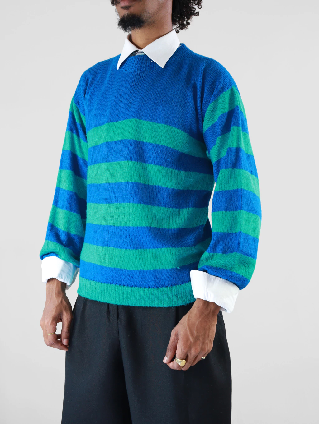 M | Suéter Vintage de Tricot Listrado
