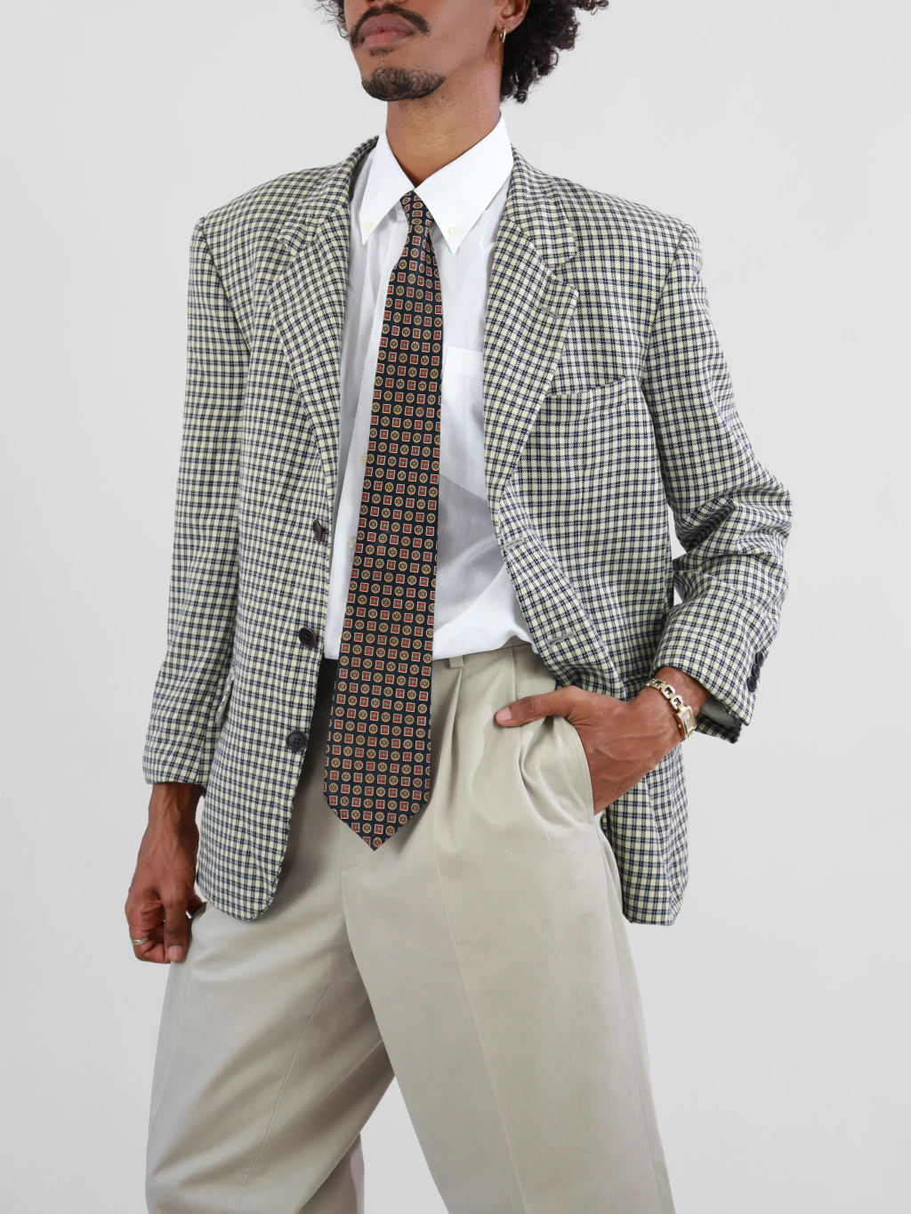 m | blazer de lã maestro pied poule