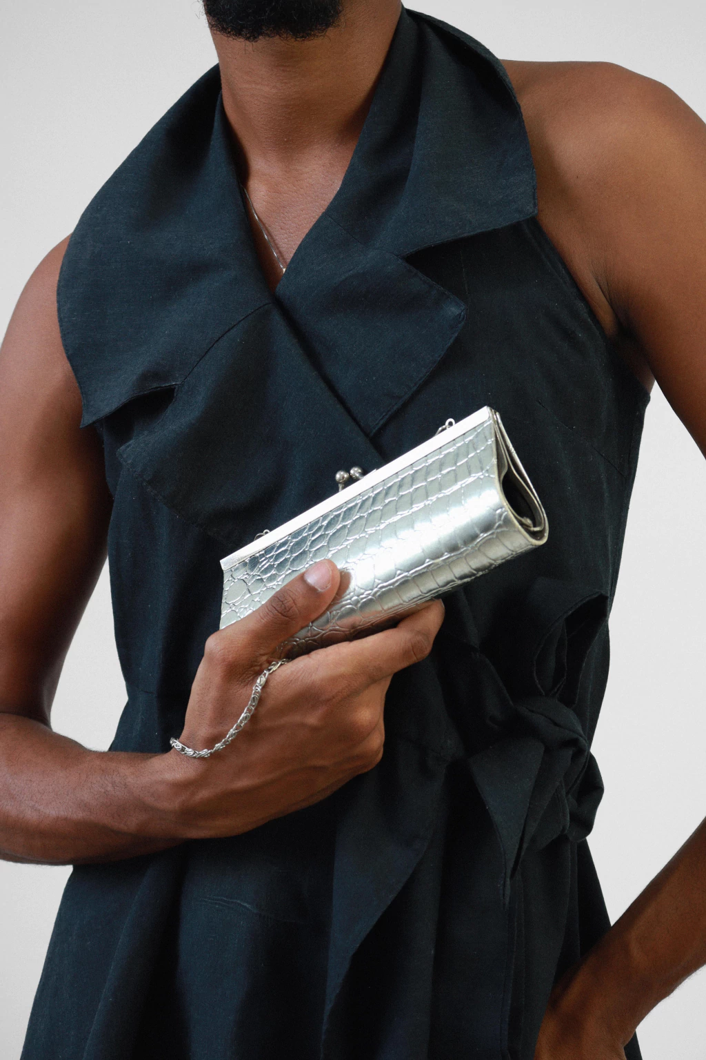 Bolsa Clutch Prata