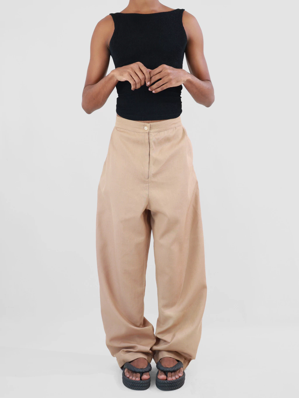 44/46 | Calça Alfaiataria Baggy de Linho Ju Et Vintage