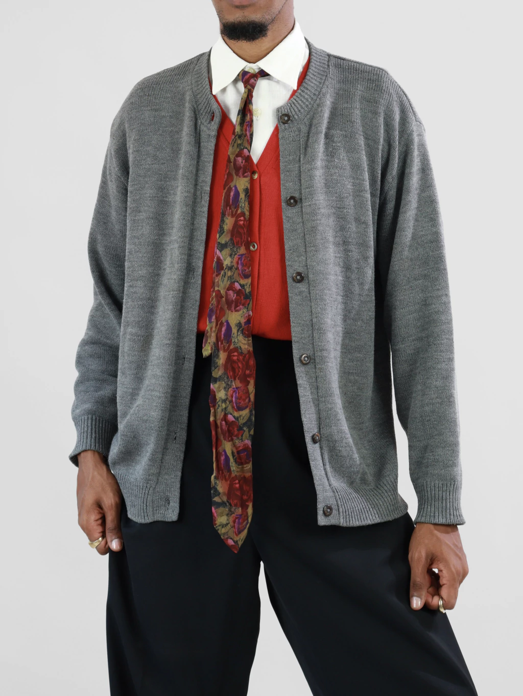 m/g | cardigan de tricot cinza vintage