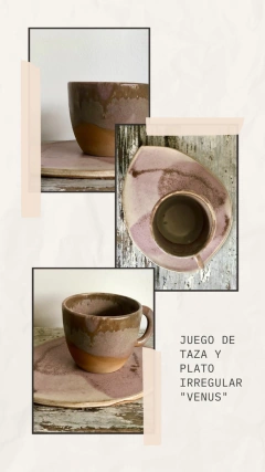 Juego de taza y plato irregular Venus by Muk - tienda online