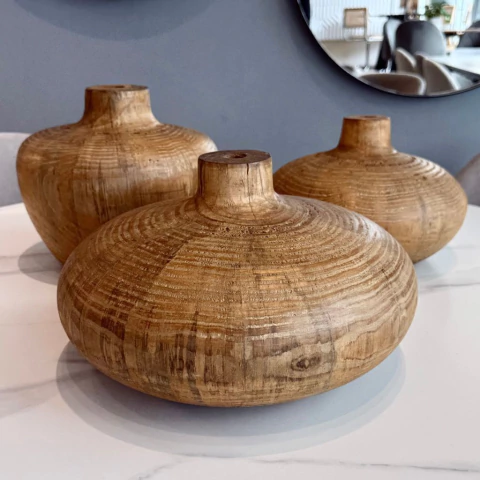 Set x3 Calabazas Madera Maciza