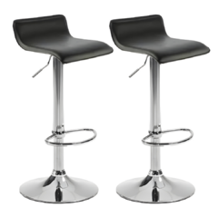 Set x2 Banqueta Ecocuero Sin Respaldo Negra